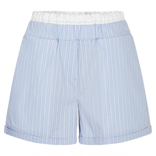 MOUSSY 夏季新品双腰头慵懒感条纹休闲短裤女028ISA31-0002