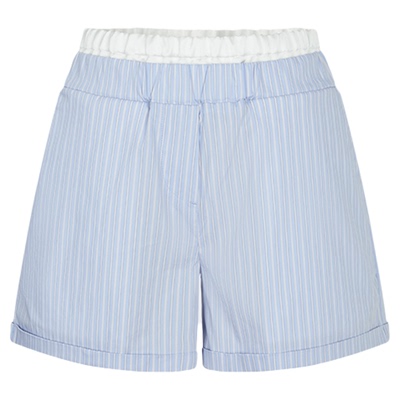 MOUSSY 夏季新品双腰头慵懒感条纹休闲短裤女028ISA31-0002