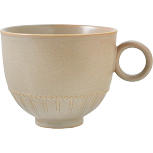 法式复古Vingate陶瓷拉花咖啡杯早餐杯燕麦杯中古浮雕奶油风水杯