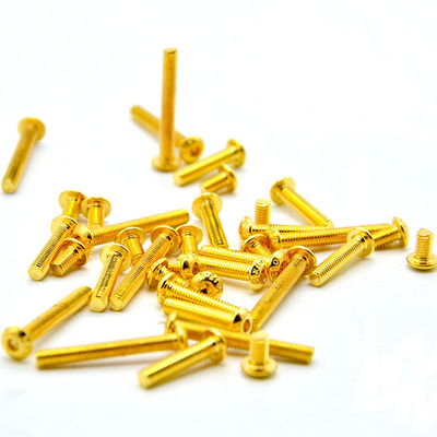 12.9级芳生半圆头镀钛金螺丝M3
