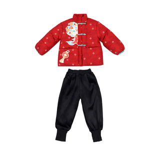 男女童拜年服棉衣幼儿园元旦国风新中式夹棉外套儿童加厚新年棉衣