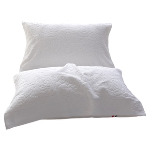 老式毛圈白色枕巾一对装纯棉素色全棉宾馆酒店宿舍蓝色枕头巾盖巾