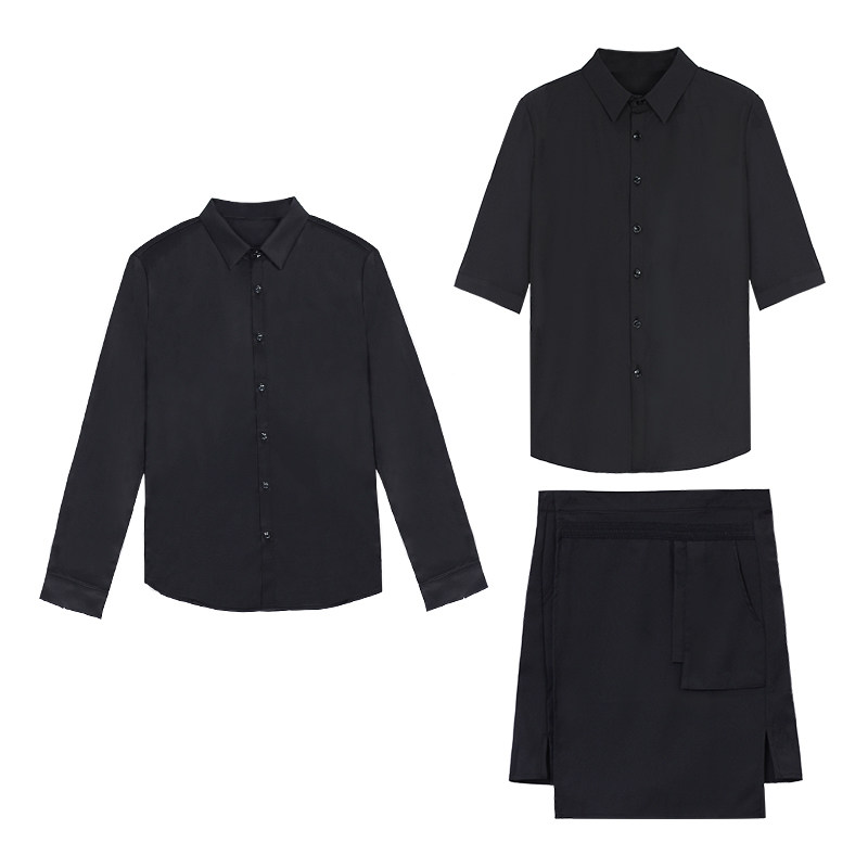 酒吧KTV夜店咖啡厅制服务员中/长袖美业上班工作衬衣衫套装男女潮
