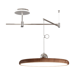 源氏木语全光谱中古餐厅吊灯摇臂飞碟复古侘寂风饭厅前台吧台灯具