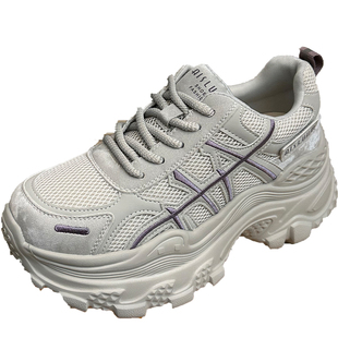 老爹鞋女2026新款显脚小透气网面轻便软底超轻厚底增高休闲运动鞋