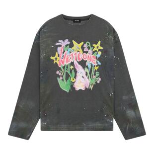 WE11DONE25秋冬男女同款兔子T恤做旧潮流图案日常休闲上衣