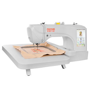 大范围飞跃家用电脑绣花机刺绣机单针台式FY660绣花绣名字成衣绣