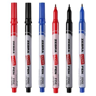 日本ZEBRA斑马记号笔NAME PEN油性笔MO-12A1-SNZ小单头标签马克笔黑色勾线笔不掉色旗舰店学生用美术绘画笔
