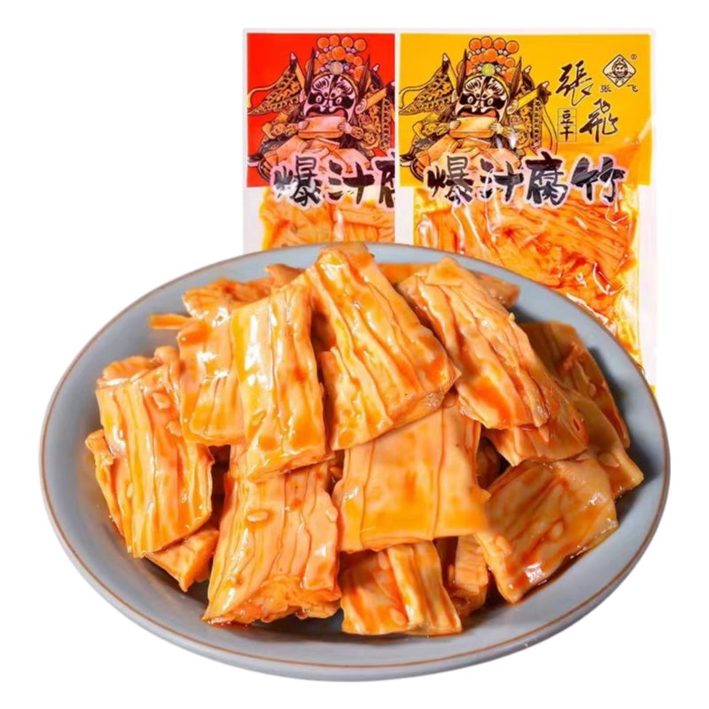 张飞爆汁腐竹香辣五香味独立小包豆制品即食素食休闲解馋川味零食