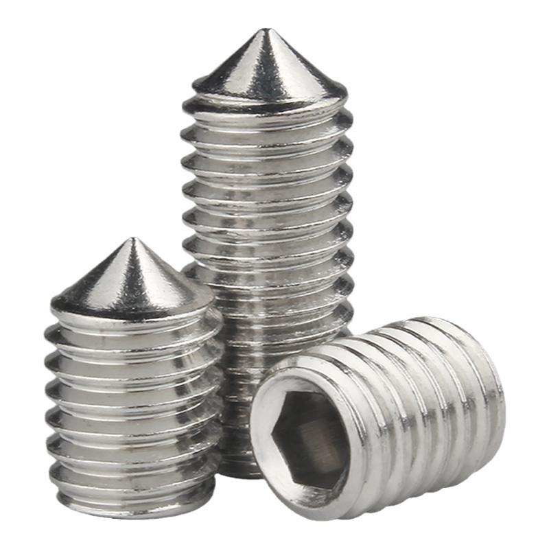 304不锈钢紧定机米螺丝/顶丝尖头基米/内六角无头螺钉M3M4M5M6M8