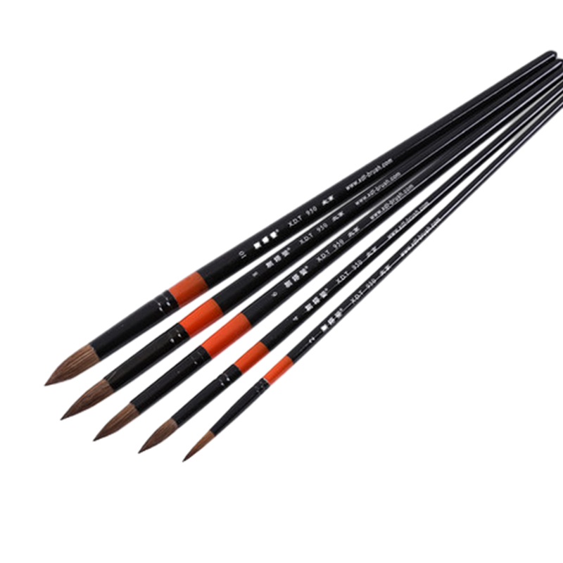 榭得堂马毛水彩笔套装950长杆圆峰水彩颜料画笔手绘笔粗尖头套装960混合毛尼龙水彩笔尖峰学生水彩画画笔