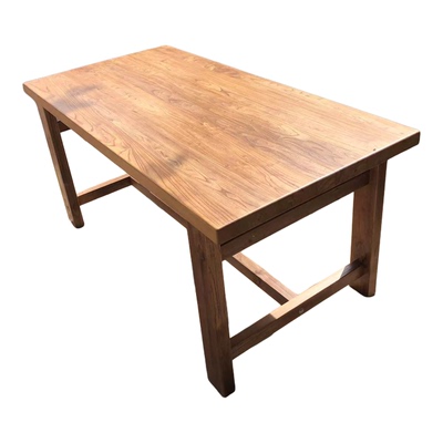 北方老榆木实木板飘窗自然边会议