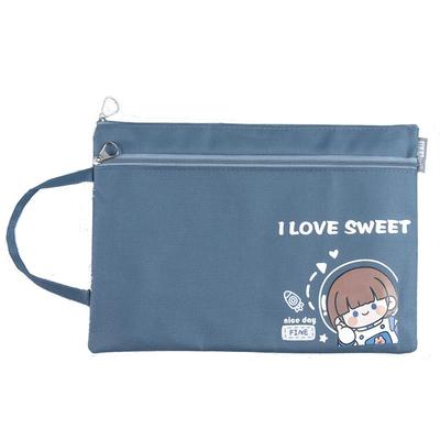 a4文件袋拉链式帆布双层防水分科