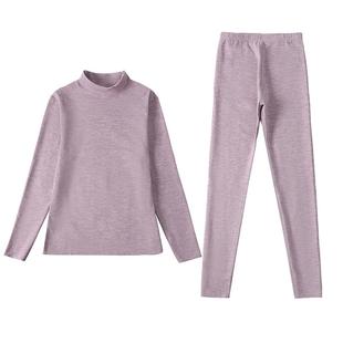 中高领德绒保暖内衣女套装加厚加绒发热无痕打底秋衣秋裤打底衫冬