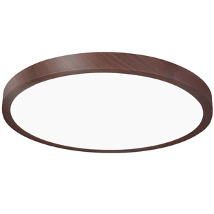 繁简护瞳中古风吸顶灯胡桃木色超薄无缝隙新中式复古风卧室书房灯