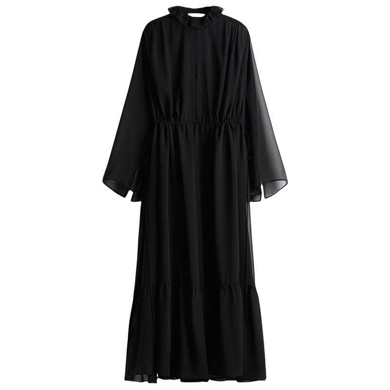 HM女装连衣裙夏季原野浪漫风时尚优雅设计感透视连衣长裙1291700