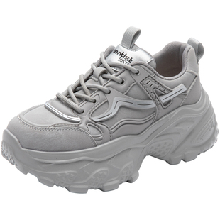 大东官方鞋子加绒老爹鞋女款2025新款冬季小个子增高鞋休闲运动鞋