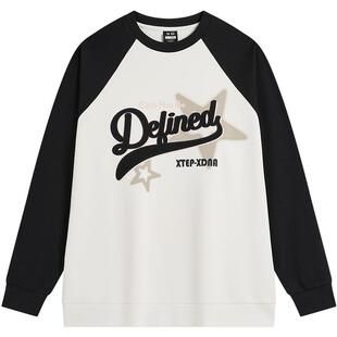 特步卫衣女2026春季新款圆领套头衫针织纯棉运动上衣976328920211