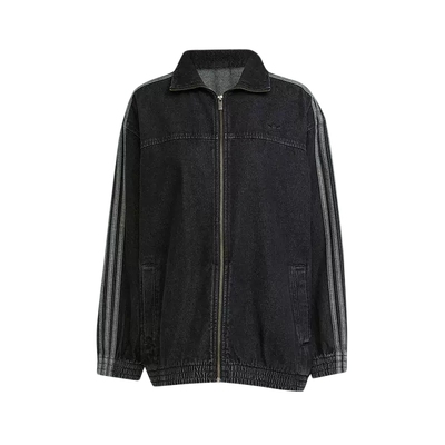 adidas阿迪达斯三叶草新款女棉牛仔立领运动宽松夹克外套JY2897