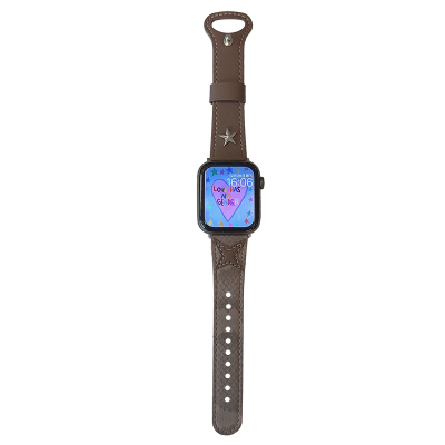 穿搭蛇纹皮革星星适用iwatch表带