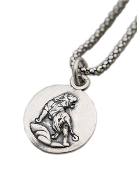 圆牌吊坠990足银男女生肖项坠