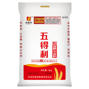 五得利5kg六星超精小麦粉通用商用包子饺子多用途白面粉