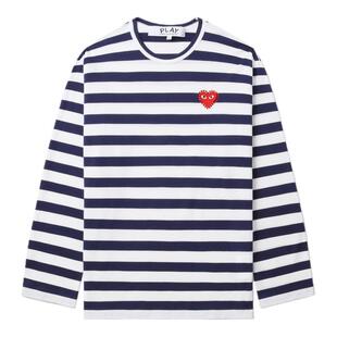 IT CDG PLAY COMME des GARCONS川久保玲情侣条纹长袖T恤清爽时尚