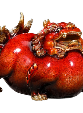 大漆铜貔貅摆件招财客厅玄关装饰