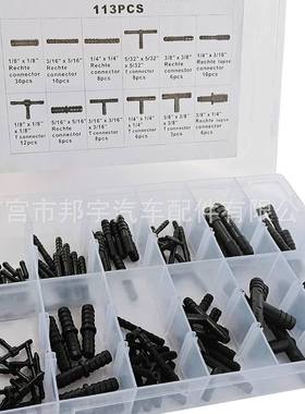 113PCS盒装卡扣汽车水管快速种通12直通YT规格卡扣通组合接头