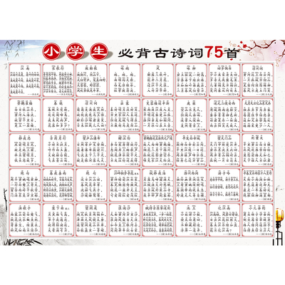 必背古诗词三百首唐诗墙贴画纸