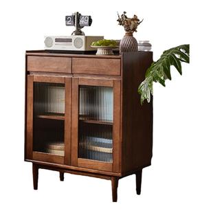 实木餐边柜现代简约小尺寸家用餐厅碗柜储物柜客厅酒柜靠墙小立柜