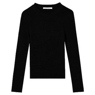 【江一燕同款】朗姿纯羊毛打底毛衣气质上衣2025年春新款毛针织衫