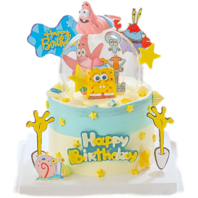 海绵派大星儿童生日蛋糕青岛