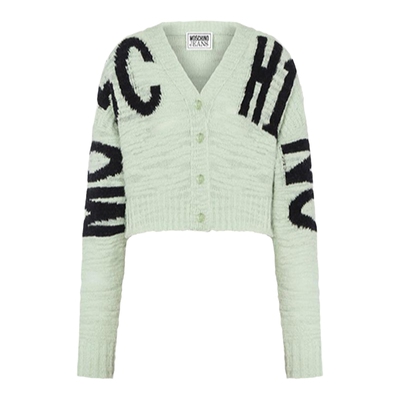 【同价618】Moschino/莫斯奇诺  女士 大号V领高腰羊毛开衫