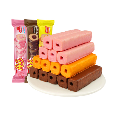 丽芝士玉米棒印尼进口纳宝帝奶酪草莓巧克力味解馋小零食休闲食品
