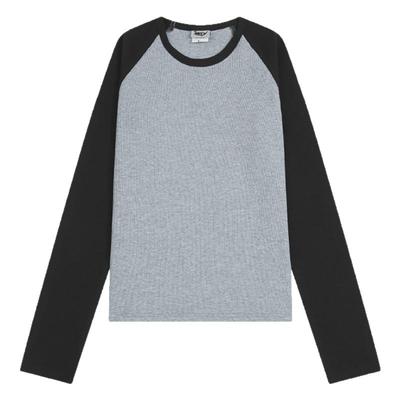 小尼力复古插肩长袖T恤女