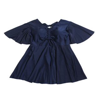 特大码显瘦遮肚连体平角保守游泳衣女妈妈加肥加大号200斤胖mm300