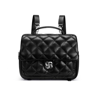 欧时纳华夫双肩包女2025新款大学生上班通勤小香风大容量旅游背包