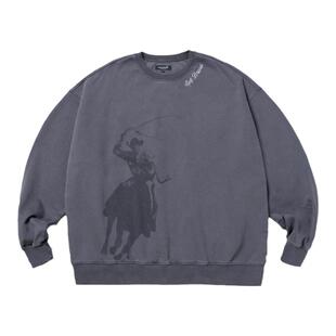 【清仓特价】SUPERTOFU 重洗水做旧 成衣染色 牛仔图案圆领卫衣