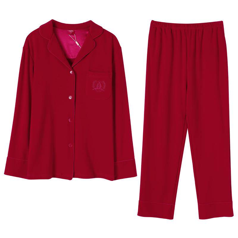 开衫秋冬季小翻领纯色外穿家居服