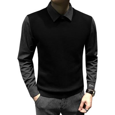 TNNC男士高级假两件毛衣