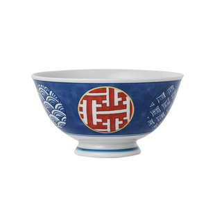 波佐见烧日式米饭碗套装日本进口染锦纹样家用陶瓷碗复古5寸小碗