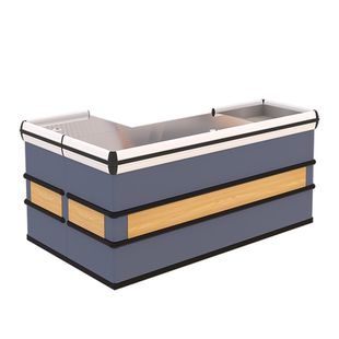 超市便利店不锈钢台面收银台零食水果店钢制大型商超收款收银台