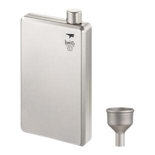 Keith铠斯纯钛小酒壶户外精致露营便携酒壶随身迷你白酒壶Ti9307