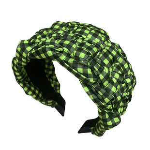 撞色格子编织发箍女款2026新款高颅顶发卡宽边遮白发洗脸压发头箍