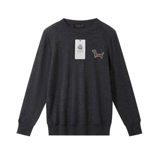 BAMIOW男士100%羊毛薄款毛衣16针 扬子纱线48支打底针织衫39138