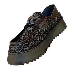 欧洲站男鞋2026新款夏季透气休闲皮鞋潮牌高级感运动一脚蹬开车鞋