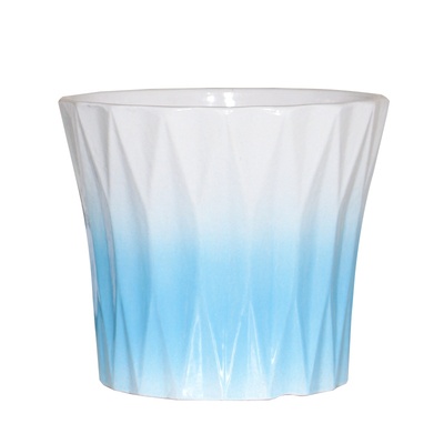 渐变色陶瓷花盆圆形种植盆栽