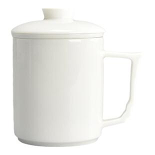君器德化白瓷茶杯陶瓷杯子办公室喝茶泡茶杯个人杯茶水分离办公杯