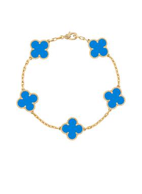 【自营】中古99新梵克雅宝Vintage系列五花手链幸运图案18K黄金